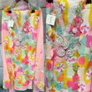 Pure Linen Cotton Kurta with Multi Floral Print & Thread Embroidery on Neck