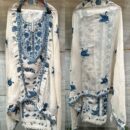 Pure Mal Chanderi Cotton Kurta with Floral Embroidery & Peacock Print