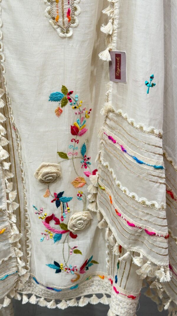 Unstitch Embroidered Mal Chanderi Cotton Shawl - Image 3