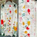 Pure Cotton Unstitched Suit Fabric with Vibrant Floral Print & Laces