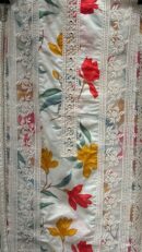 Pure Cotton Unstitched Suit Fabric with Vibrant Floral Print & Laces