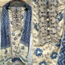 Vibrant Pure Cotton Unstitched Suit Fabric with Floral Print & Laces