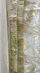 Exquisite Shimmer Silk Unstitched Suit with Dori, Gota & Mirror Work