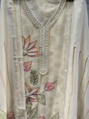 Pure tissue Unstitched Suit with Floral Hand Embroidery