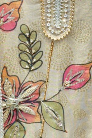 Pure tissue Unstitched Suit with Floral Hand Embroidery