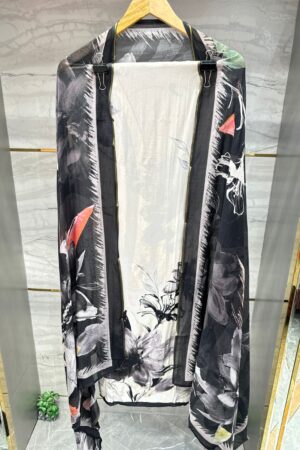 Pure Muslin Unstitched Suit with stunning floral print.