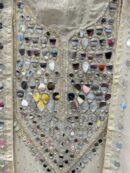 Pure tissue unstitched suit with appealing mirror work