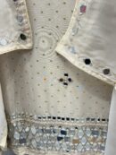 Pure tissue unstitched suit with appealing mirror work