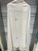 Pure tissue unstitched suit with appealing mirror work
