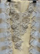 Pure tissue unstitched pattern with unique hand work.