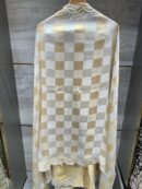 Pure tissue unstitched pattern with unique hand work.