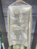 Pure Tissue Unstitched Suit with unique mirror work.