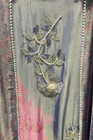 Unstitched suit set with elegant floral print designing